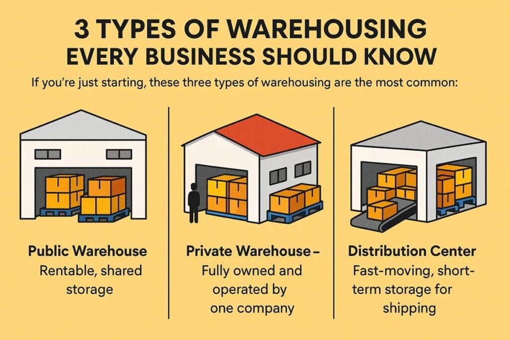 3 types of warehouses